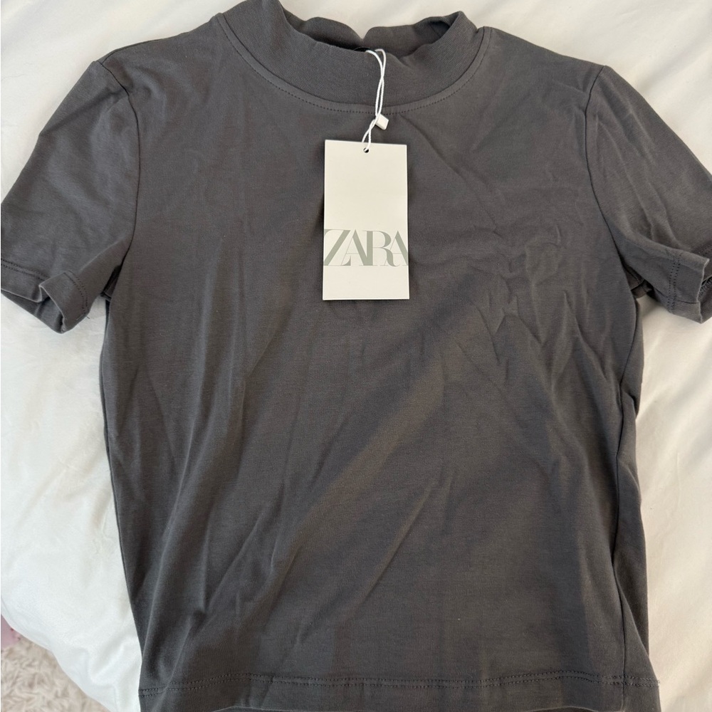 Zara Charcoal Short Sleeve Tee